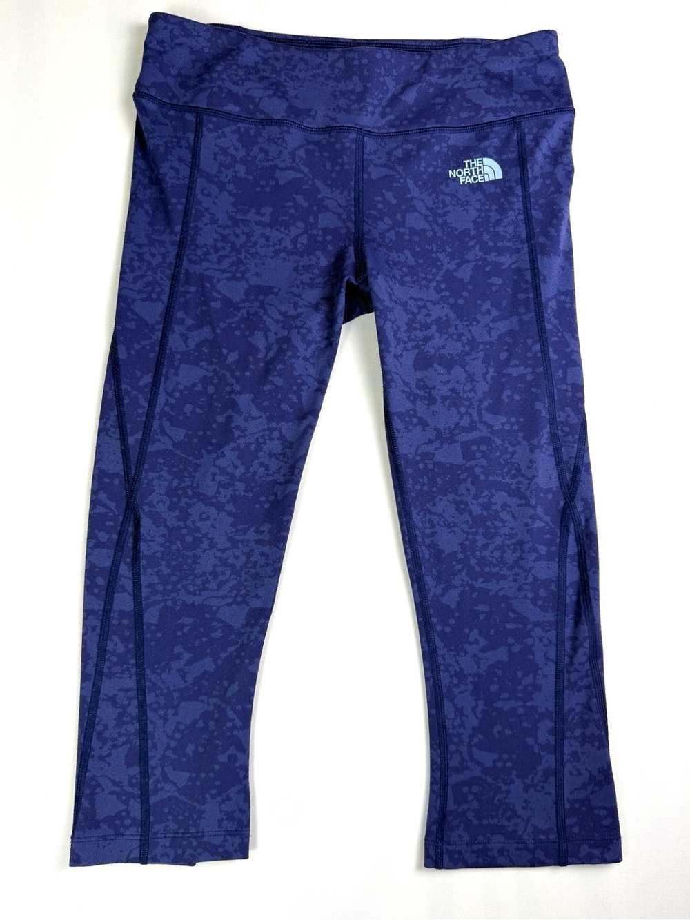The North‎ Face Women's Blue Printed Capri Leggings Athletic Workout Yoga Sz S